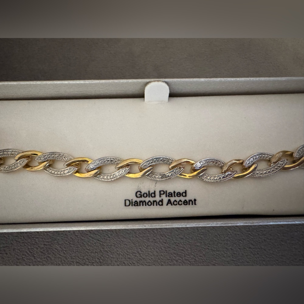 Gold Plated Diamond Accent Bracelet